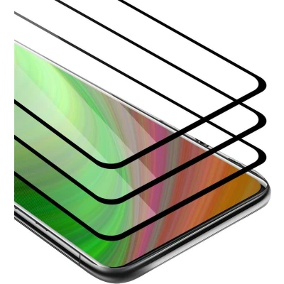 Afbeelding van Cadorabo 3x Screenprotector geschikt voor OnePlus 8 Volledig scherm pantserfolie Beschermfolie in TRANSPARANT met ZWART Getemperd (Tempered) Display beschermend glas 9H hardheid 3D Touch