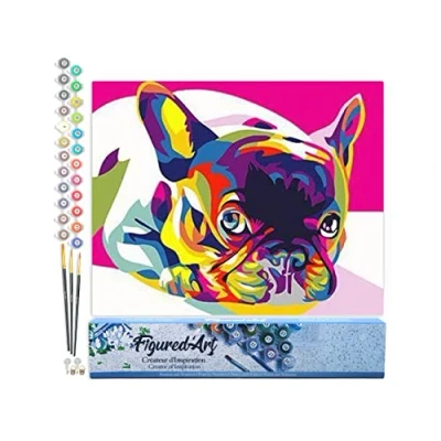 Afbeelding van Figured&#039;Art Schilderen op Nummer Volwassenen canvas Carlin Pop art Handwerk acrylverf Kit DIY Compleet 40x50cm zonder frame