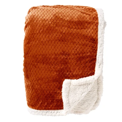 Afbeelding van Dutch Decor CODY Plaid 150x200 cm fleece deken met sherpa voering Potters Clay oranje terra