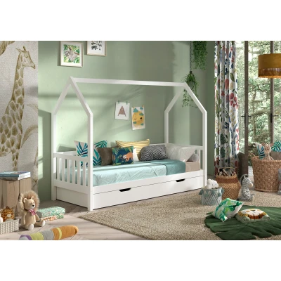 Afbeelding van KidsOnly Cabane 90 x 200 cm Bed met Hekje Wit