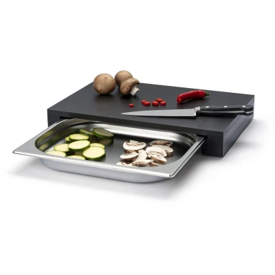 Afbeelding van Continenta Snijplank met RVS Lade Kunststof 39 cm x 27
