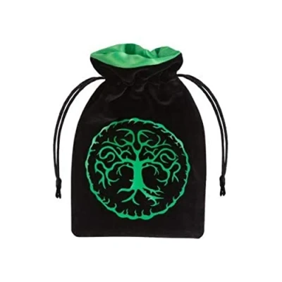 Afbeelding van Q Workshop Bos Zwart &amp; Groen Velours Dobbeltasje
