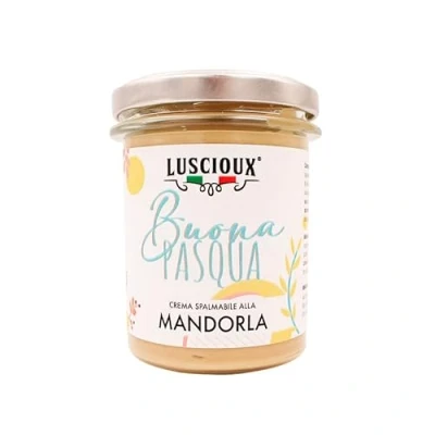 Afbeelding van LUSCIOUX Amandel Spread 45% 200g Gelukkig Pasen
