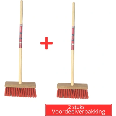 Afbeelding van Synx Tools Kinderbezem Nylon Junior set van 2 Bezems Buitenspeelgoed / Speelgoed incl. Steel 57c