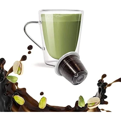 Afbeelding van Kickkick pistache capsules compatibel met Nespresso (50 stuks) Made in Italy gearomatiseerde koffiepads smaak voor koffiezetapparaat