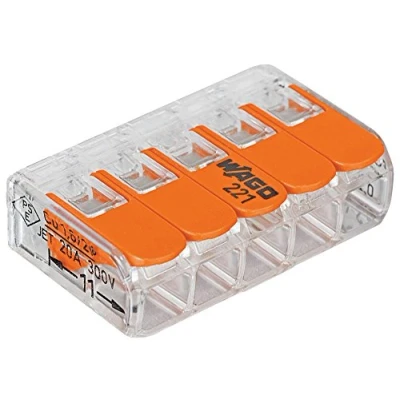 Afbeelding van 5 x WAGO Clamp 221 415 32 A 450 V polige aansluitterminal met hendel