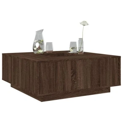Afbeelding van vidaXL Salontafel 100x100x40 cm bewerkt hout bruin eikenkleur