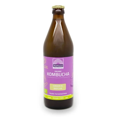 Afbeelding van Mattisson Biologische Kombucha Gember &amp; Matcha 500 ml