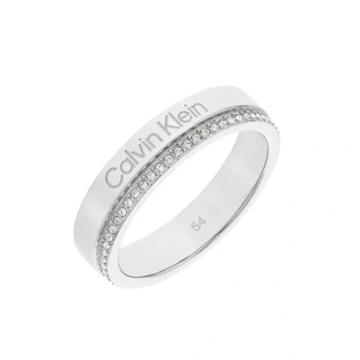 Afbeelding van Calvin Klein Minimal Linear Ring silvercoloured, Dames, Maat: 56, Silver coloured