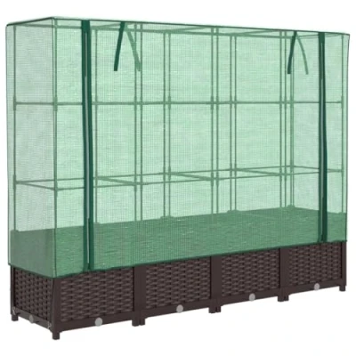 Afbeelding van vidaXL Plantenbak verhoogd met kashoes 160x40x138 cm rattanlook