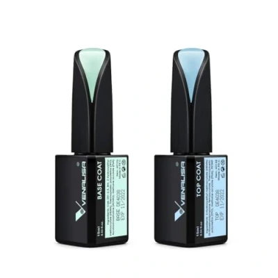 Afbeelding van VENALISA 2 x 15 ml gelnagellak zonder afvegen glanzende en duurzame transparante nagellak