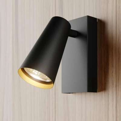Afbeelding van Lucande spot Angelina, zwart/goud, metaal, 1 lamp.