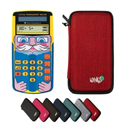 Afbeelding van Voordeelpakket: TI Little Professeur rekenmachine + beschermtas WYNGS rood geavanceerde garantie van Calcuso