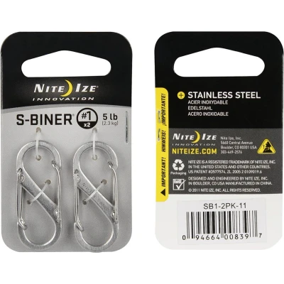 Afbeelding van Nite Ize S Biner #1 Karabijnhaken Zilver 2 pack Overige Accessoires