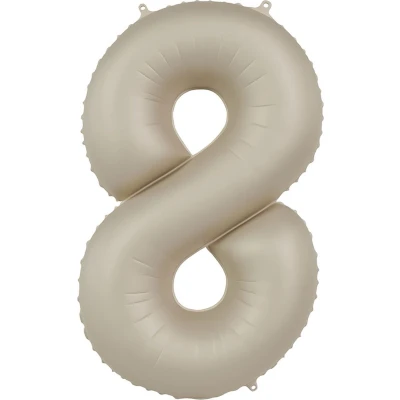 Afbeelding van Folat Folieballon Cijfer 8 Creamy Latte 86 cm