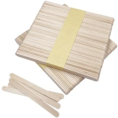 Afbeelding van Firschoie Natuurlijke houten stokjes, 114 x 10 2 mm, ijsstokjes van hout, stok, ideaal voor het maken ijslolly&#039;s, knutselen, ijs (100)