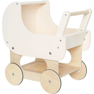Afbeelding van Jabadabado Houten poppenwagen Creme