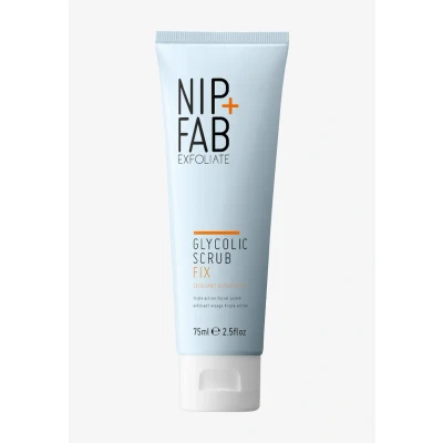 Afbeelding van Nip+Fab Glycolic Fix Scrub, peeling met glycolzuur, salicylzuur, Aha/Bha, voor het gezicht, polijsten verfijnen van de poriën, verlicht huid, 75 ml