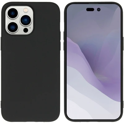 Afbeelding van iMoshion Hoesje Geschikt voor iPhone 14 Pro Max Siliconen Color Backcover Zwart