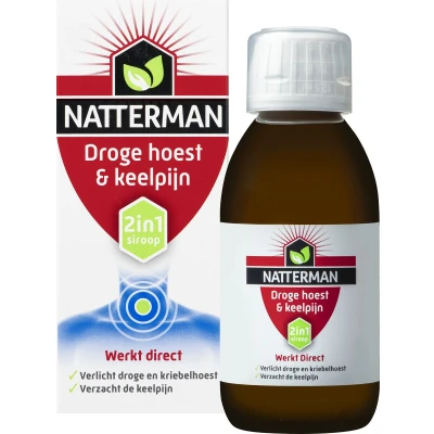 Afbeelding van Natterman Droge Hoest + Keelpijn 2in1 Siroop
