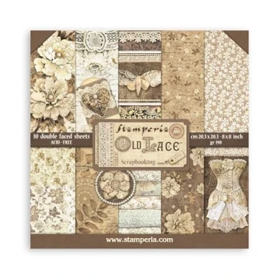 Afbeelding van Stamperia Old Lace 8x8 Inch Paper Pack (SBBS116)