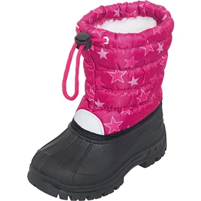 Afbeelding van Playshoes Winterlaarzen voor kinderen met trekkoord Roze sterren maat 26 27EU
