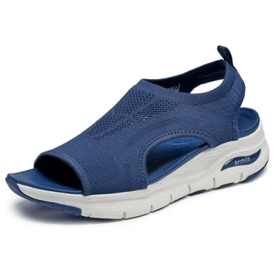 Image de Skechers Arch Fit City Catch Womens Knit Slip On Sandals, Navy, 11
