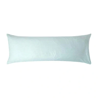 Afbeelding van Homescapes zijslaper kussensloop aqua met satijnen strepen 50 x 140 cm, draaddichtheid 330