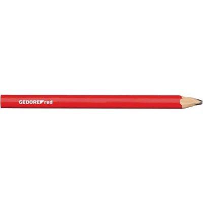 Afbeelding van Gedore RED 3301432 Ambachtelijk potlood L. 175 mm ovaal rood 12 stuks Bouwpotlood