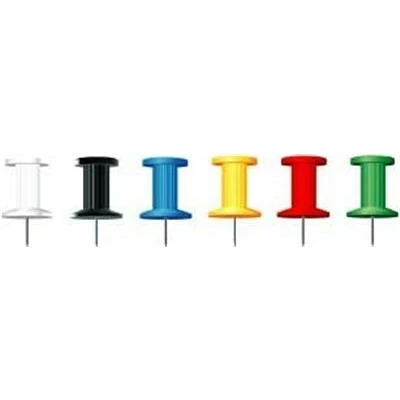 Image de Epingles Exacompta Push Pins Boîte de 25 Diam. 10mm Coloris assortis