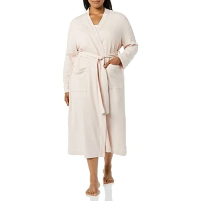 Image de Amazon Essentials Peignoir mi long léger gaufré pour femme (disponible en grande taille), rose pâle, taille M