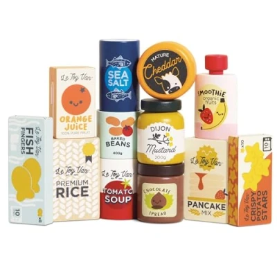 Afbeelding van Le Toy Van Supermarket Grocery Weekly Shop Set Jeu de rôle en bois Convient aux enfants à partir 2 ans