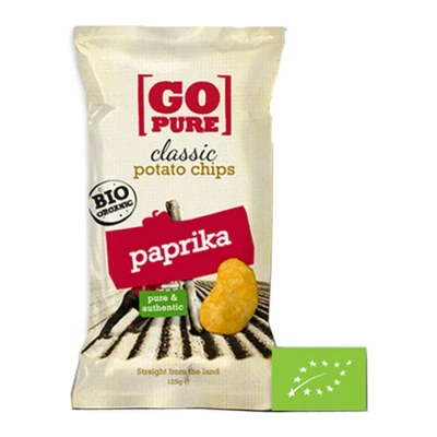 Afbeelding van Go Pure Classic Chips Paprika Groot Bio 10 x 125 gram