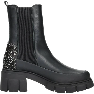 Afbeelding van Maruti ALFA Enkellaarsjes met plateauzool, Dames, Maat: 38, Black Leer