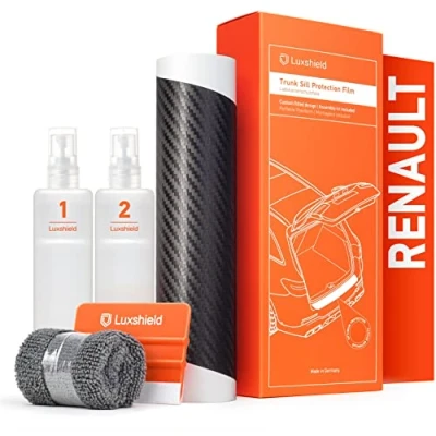 Afbeelding van Luxshield film de protection seuil chargement pour Renault 5 E Tech I 2024 2025 pare chocs, anti rayures, peinture Noir carbone