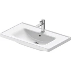 Afbeelding van Duravit D Neo wastafel 80x48x16.5cm 1 kraangat rechthoek Keramiek Wit