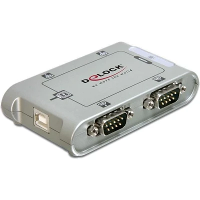 Afbeelding van Delock 87414 USB 2.0 hub 4 poorten Zilver