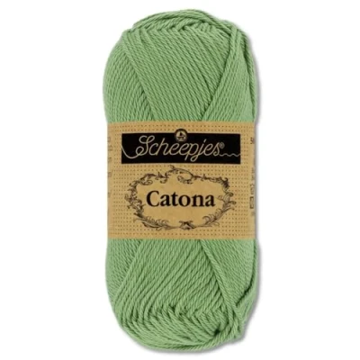 Afbeelding van Frida&#039;s Wollhaus Scheepjes Catona Amigurumi, 50 g, 100% katoen, gebreid, 109 kleuren (212 saliegroen)