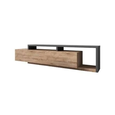 Afbeelding van Meubella TV Meubel Bello Eiken Antraciet 219 cm