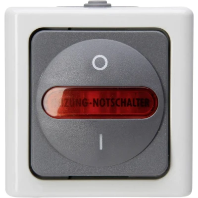Afbeelding van Kopp 562356009 BlueElectric Compleet Verwarmingsnoodschakelaar spatwaterdicht Grijs 1 stuks