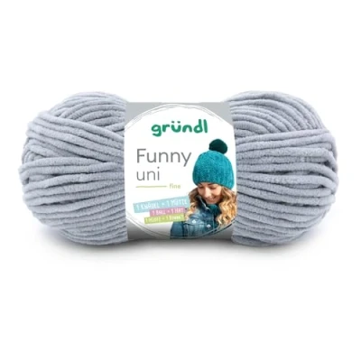Afbeelding van Gründl Funny Uni brei en haakgaren (fluweelachtig chenillegaren 100% polyester, 100 g/120 m, naalddikte 5 6, 1 x g) crème