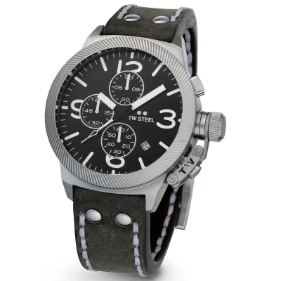 Afbeelding van TW Steel TWCS105 Canteen Chrono Grijs leer 45mm