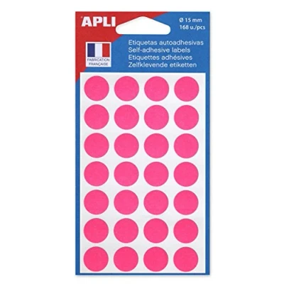 Afbeelding van Ronde rose stickers 15mm Apli 168stuks