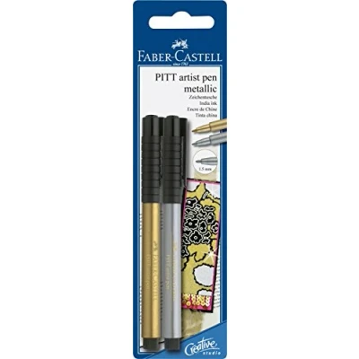 Afbeelding van Faber Castell 167396 viltstiftenset Pitt Artist A250 of A251, zilverkleurig