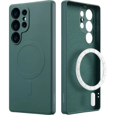 Afbeelding van imoshion Hoesje Geschikt voor Samsung Galaxy S25 Ultra Siliconen Color Backcover MagSafe Donkergroen