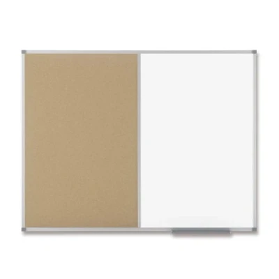 Afbeelding van Nobo Classic Combi Kurk/Staal Notitiebord/Whiteboard/Memobord Inclusief Bevestigingsmateriaal 900x600mm Wit/Natuurbruin