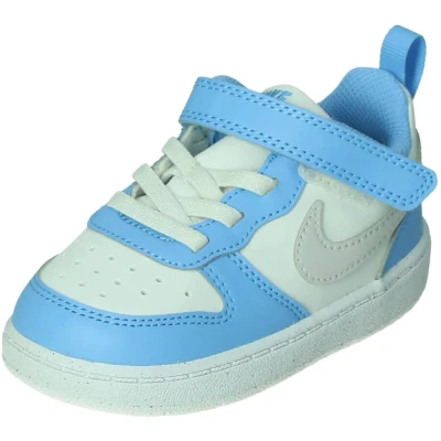 Afbeelding van Nike Sportswear Court Borough Recraft Unisex Sneakers laag voor kinderen, Maat: 27, Summit white/vast grey/cobalt pulse Hoogwaardig imitatieleer
