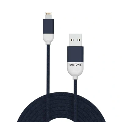 Afbeelding van USB Lightning Kabel, Zwart Rubber Celly Pantone