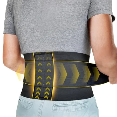 Afbeelding van BRACOO BS33 lichtgewicht Rugbrace Fulcrum Wrap, Comfortabele Pasvorm met Spalken, Ondersteuning voor Rugpijn, Lumbago, Hernia en Scoliose, Vermindert Spanning van de Onderrug Zwart, Universele Maat