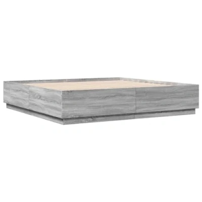 Afbeelding van vidaXL Bedframe met LED verlichting grijs sonoma eiken 180x200 cm